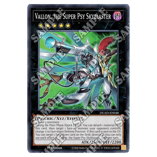 Vallon, the Super Psy Skyblaster DUAD-EN048 card from the Yu-Gi-Oh! set Duelist’s Advance