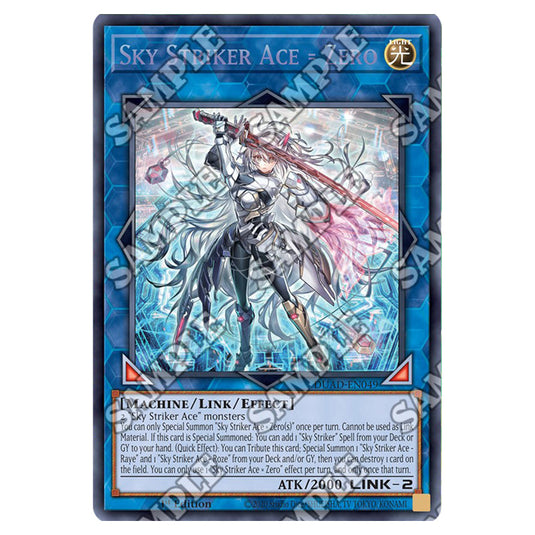 Sky Striker Ace = Zero DUAD-EN049 card from the Yu-Gi-Oh! set Duelist’s Advance