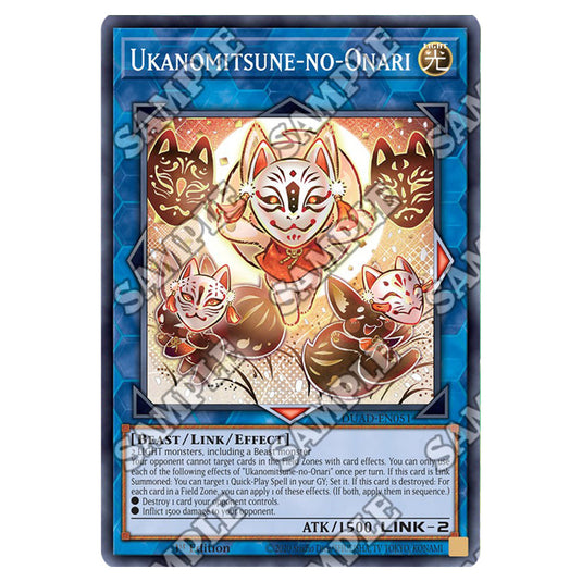 Ukanomitsune-no-Onari DUAD-EN051 card from the Yu-Gi-Oh! set Duelist’s Advance