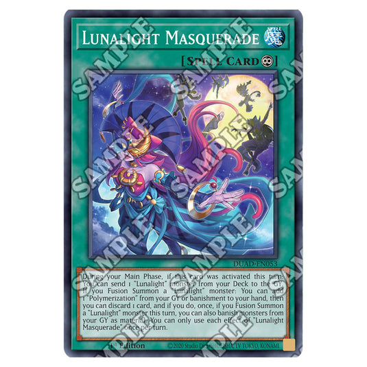 Lunalight Masquerade DUAD-EN053 card from the Yu-Gi-Oh! set Duelist’s Advance