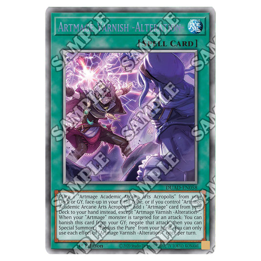 Artmage Varnish -Alteration- DUAD-EN058A card from the Yu-Gi-Oh! set Duelist’s Advance