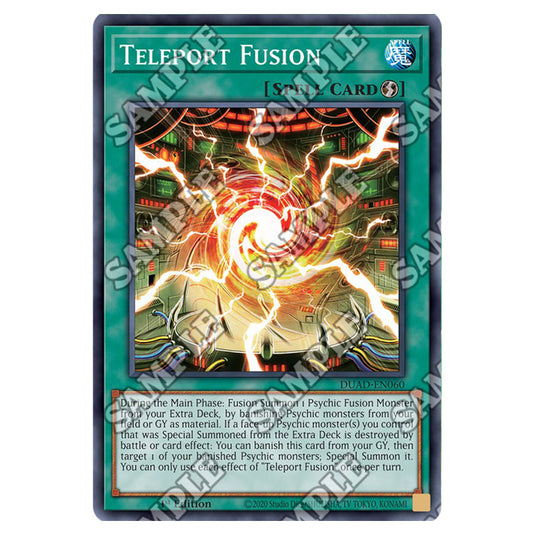 Teleport Fusion DUAD-EN060 card from the Yu-Gi-Oh! set Duelist’s Advance