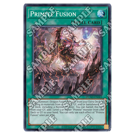 Primite Fusion DUAD-EN065 card from the Yu-Gi-Oh! set Duelist’s Advance