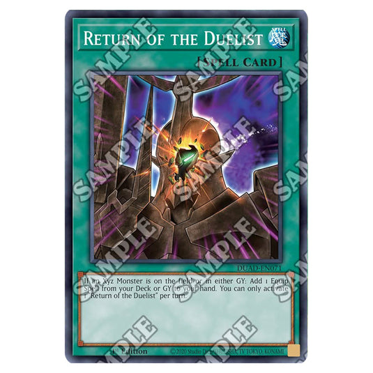 Return of the Duelist DUAD-EN071 card from the Yu-Gi-Oh! set Duelist’s Advance