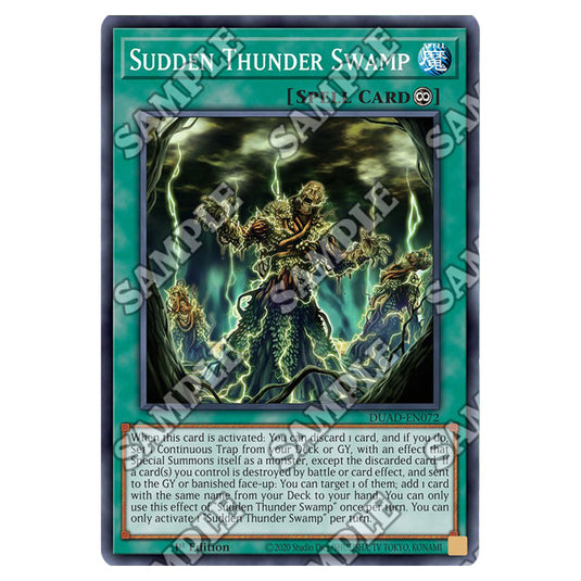 Sudden Thunder Swamp DUAD-EN072 card from the Yu-Gi-Oh! set Duelist’s Advance