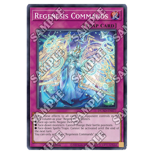 Regenesis Commands DUAD-EN077 card from the Yu-Gi-Oh! set Duelist’s Advance