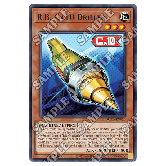 R.B. Ga10 Driller DUAD-EN090 card from the Yu-Gi-Oh! set Duelist’s Advance