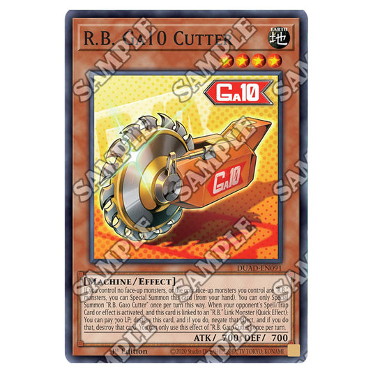R.B. Ga10 Cutter DUAD-EN091 card from the Yu-Gi-Oh! set Duelist’s Advance