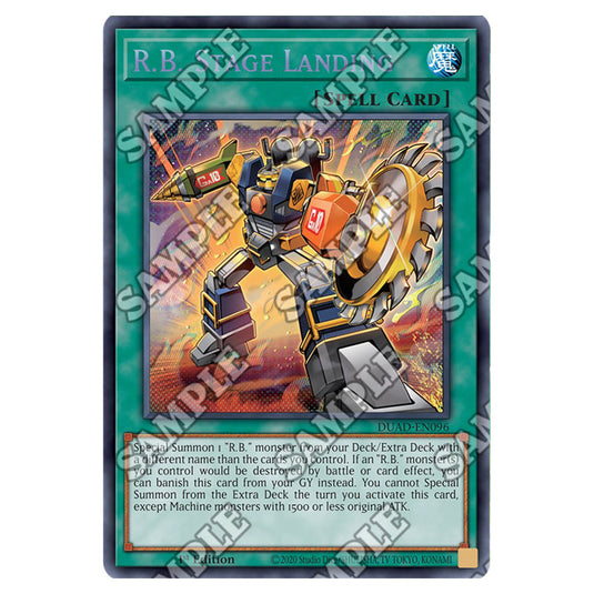 R.B. Stage Landing DUAD-EN096 card from the Yu-Gi-Oh! set Duelist’s Advance