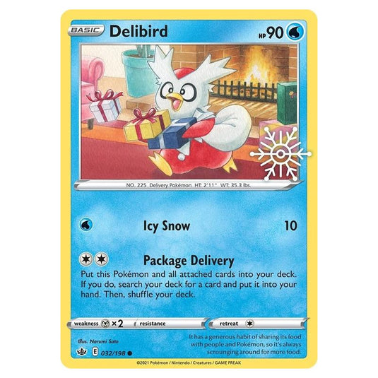 Pokemon - Sword & Shield - Chilling Reign - Delibird - 032/198 (Holiday Calendar Stamped)