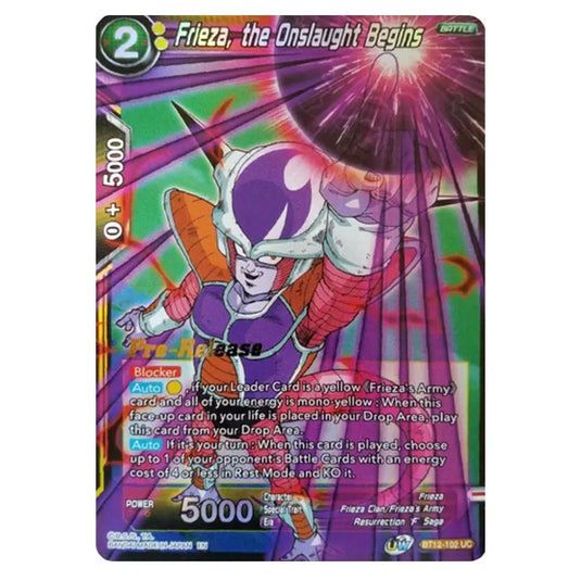 Dragon Ball Super - B12 - Vicious Rejuvenation - Pre-release - Frieza, the Onslaught Begins - BT12-102