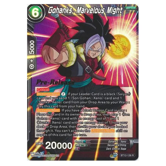 Dragon Ball Super - B12 - Vicious Rejuvenation - Pre-release - Gohanks, Marvelous Might - BT12-138