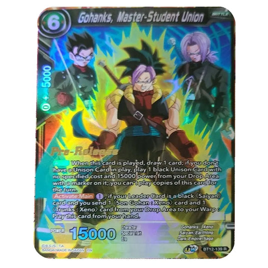 Dragon Ball Super - B12 - Vicious Rejuvenation - Pre-release - Gohanks, Master-Student Union - BT12-139