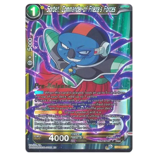 Dragon Ball Super - B12 - Vicious Rejuvenation - Pre-release - Sorbet, Commander of Frieza's Forces - BT12-104