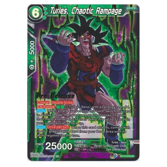 Dragon Ball Super - B12 - Vicious Rejuvenation - Pre-release - Turles, Chaotic Rampage - BT12-078