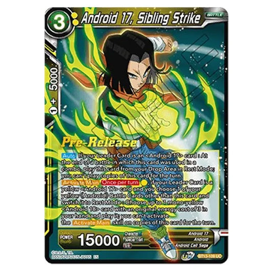 Dragon Ball Super - B13 - Supreme Rivalry - Pre-release - Android 17, Sibling Strike - BT13-109