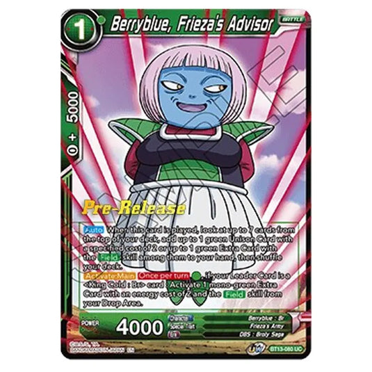 Dragon Ball Super - B13 - Supreme Rivalry - Pre-release - Berryblue, Frieza's Advisor - BT13-080