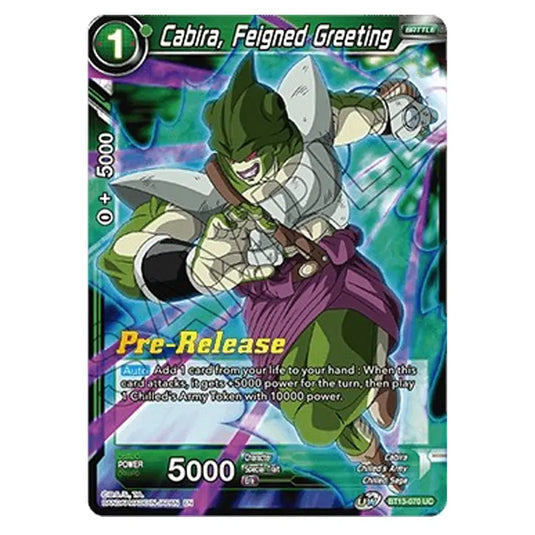 Dragon Ball Super - B13 - Supreme Rivalry - Pre-release - Cabira, Feigned Greeting - BT13-070