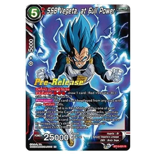 Dragon Ball Super - B13 - Supreme Rivalry - Pre-release - SSB Vegeta, at Full Power - BT13-021