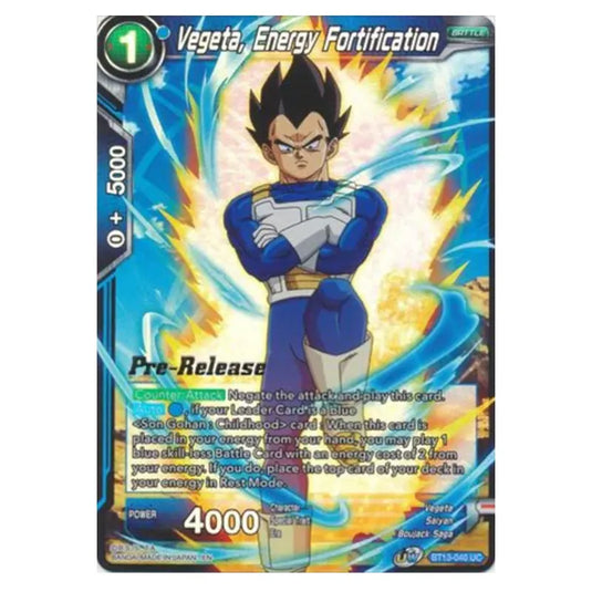 Dragon Ball Super - B13 - Supreme Rivalry - Pre-release - Vegeta, Energy Fortification - BT13-040