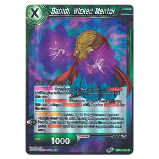 Dragon Ball Super - B14 - Cross Spirits - Pre-release - Babidi, Wicked Mentor - BT14-064