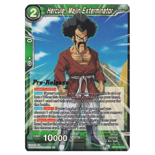 Dragon Ball Super - B14 - Cross Spirits - Pre-release - Hercule, Majin Exterminator - BT14-075