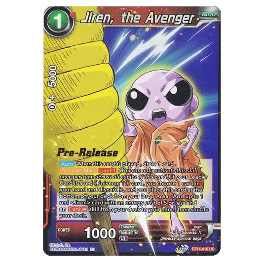 Dragon Ball Super - B14 - Cross Spirits - Pre-release - Jiren, the Avenger - BT14-018