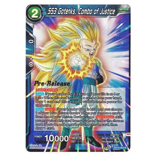 Dragon Ball Super - B14 - Cross Spirits - Pre-release - SS3 Gotenks, Combo of Justice - BT14-047