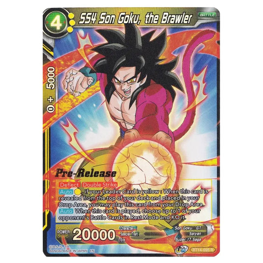 Dragon Ball Super - B14 - Cross Spirits - Pre-release - SS4 Son Goku, the Brawler - BT14-095