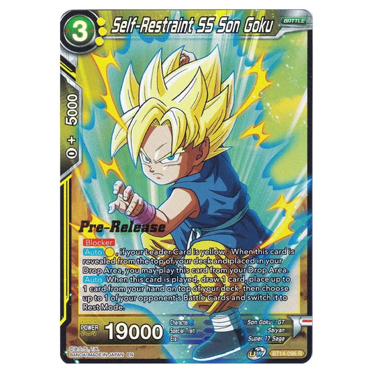 Dragon Ball Super - B14 - Cross Spirits - Pre-release - Self-Restraint SS Son Goku - BT14-096