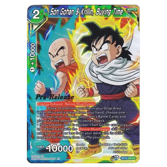 Dragon Ball Super - B14 - Cross Spirits - Pre-release - Son Gohan & Krillin, Buying Time - BT14-148