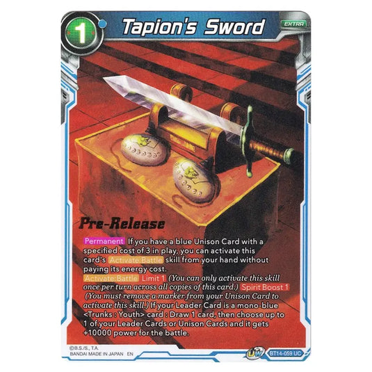 Dragon Ball Super - B14 - Cross Spirits - Pre-release - Tapion's Sword - BT14-059