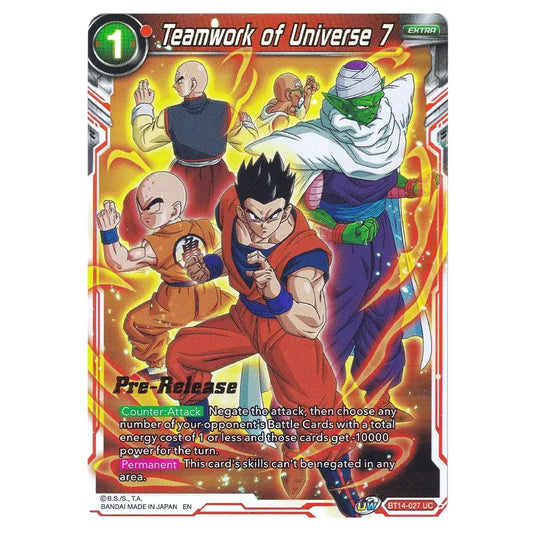 Dragon Ball Super - B14 - Cross Spirits - Pre-release - Teamwork of Universe 7 - BT14-027