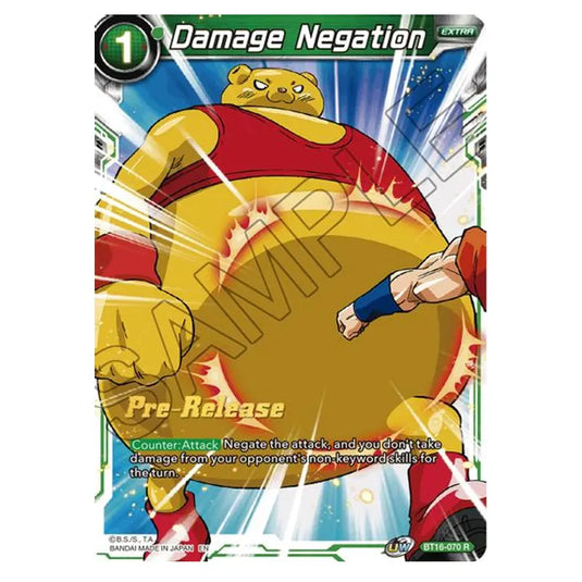 Dragon Ball Super - B16 - Realm Of The Gods -  Pre-release - Damage Negation - BT16-070 (Foil)