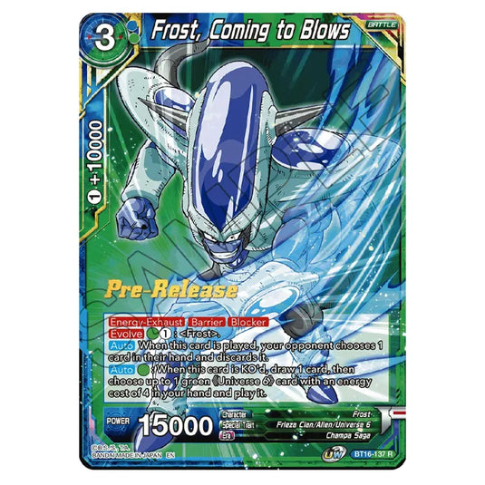 Dragon Ball Super - B16 - Realm Of The Gods - Pre-release - Frost, Coming to Blows - BT16-137 (Foil)