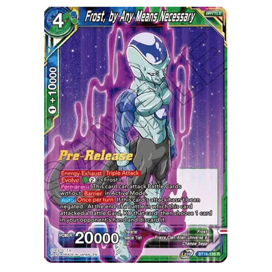 Dragon Ball Super - B16 - Realm Of The Gods - Pre-release - Frost, by Any Means Necessary - BT16-136 (Foil)
