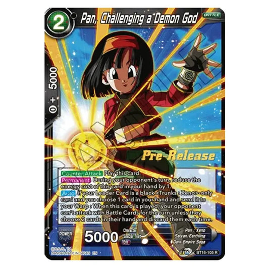 Dragon Ball Super - B16 - Realm Of The Gods - Pre-release - Pan, Challenging a Demon God - BT16-105 (Foil)