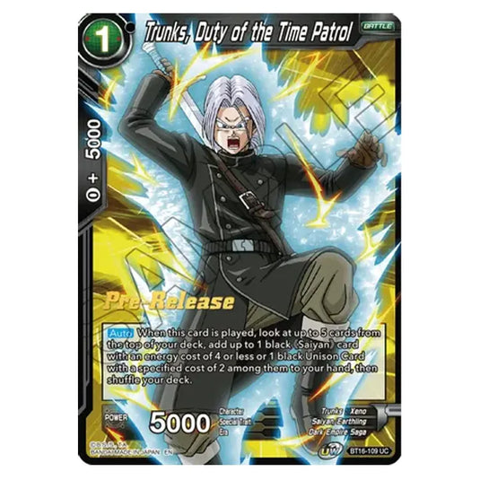 Dragon Ball Super - B16 - Realm Of The Gods - Pre-release - Trunks, Duty of the Time Patrol - BT16-109 (Foil)