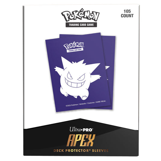 Ultra Pro - Elite Series - Gengar - Apex Deck Protector Sleeves (105 Sleeves) Front of Box