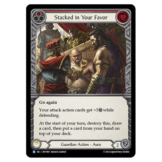 Flesh & Blood - Heavy Hitters - Stacked in Your Favor (Red) (Rainbow Foil) - HVY068-RF