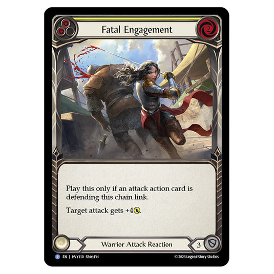 Flesh & Blood - Heavy Hitters - Fatal Engagement (Yellow) (Rainbow Foil) - HVY110-RF