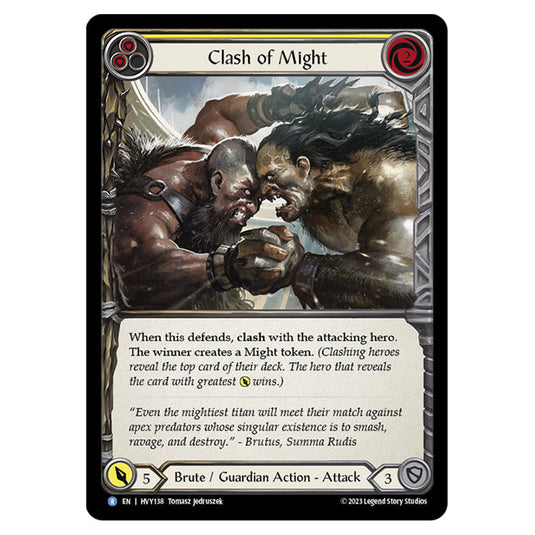 Flesh & Blood - Heavy Hitters - Clash of Might (Yellow) (Rainbow Foil) - HVY138-RF