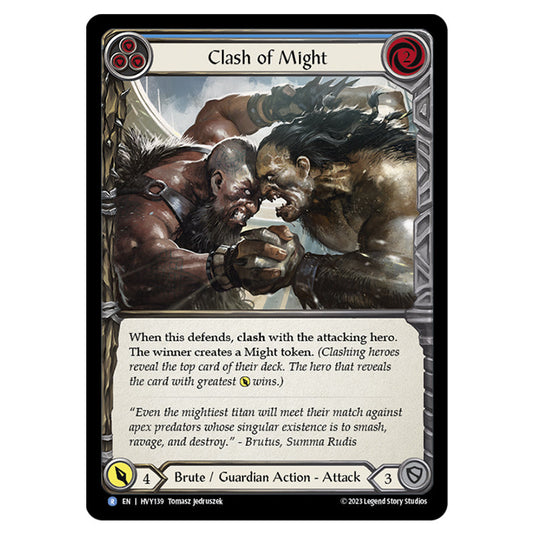 Flesh & Blood - Heavy Hitters - Clash of Might (Blue) (Rainbow Foil) - HVY139-RF