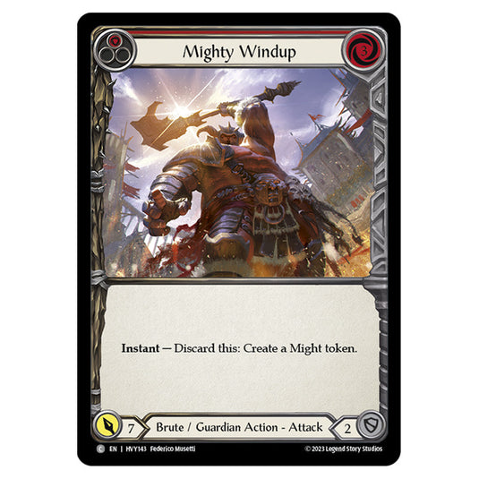 Flesh & Blood - Heavy Hitters - Mighty Windup (Red) (Rainbow Foil) - HVY143-RF