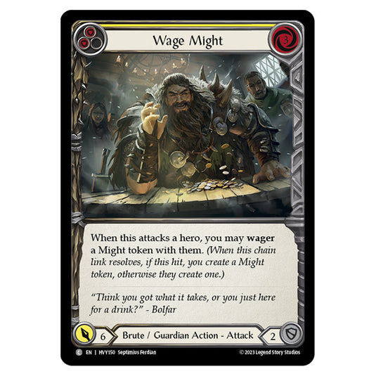 Flesh & Blood - Heavy Hitters - Wage Might (Yellow) (Rainbow Foil) - HVY150-RF