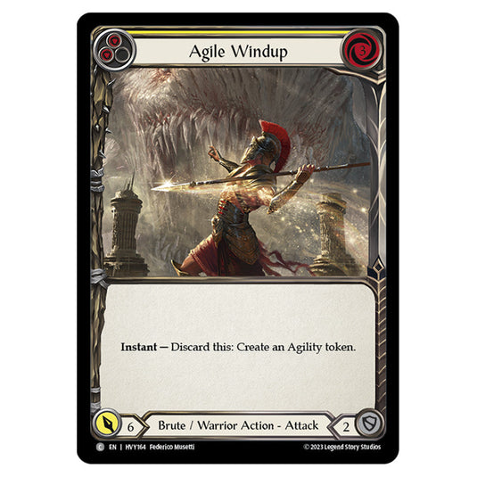 Flesh & Blood - Heavy Hitters - Agile Windup (Yellow) (Rainbow Foil) - HVY164-RF