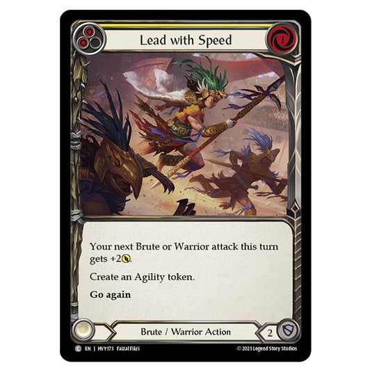 Flesh & Blood - Heavy Hitters - Lead with Speed (Yellow) (Rainbow Foil) - HVY173-RF