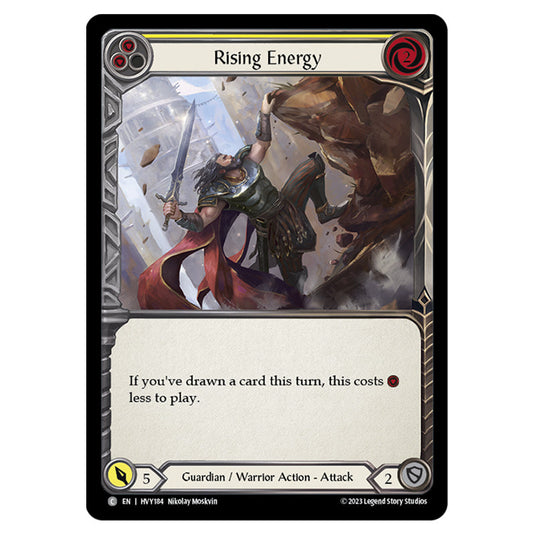 Flesh & Blood - Heavy Hitters - Rising Energy (Yellow) (Rainbow Foil) - HVY184-RF