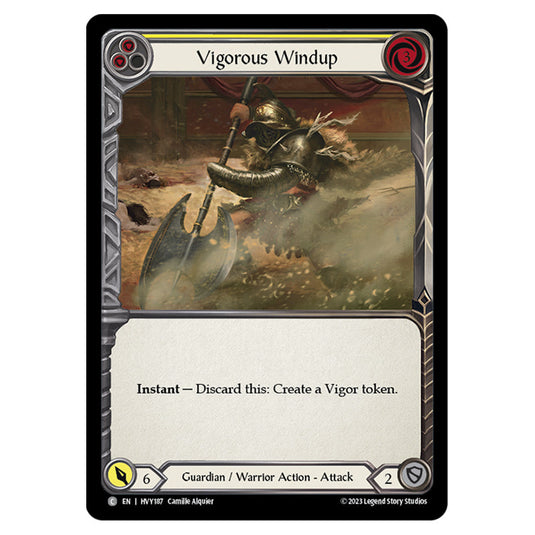 Flesh & Blood - Heavy Hitters - Vigorous Windup (Yellow) (Rainbow Foil) - HVY187-RF