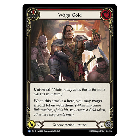 Flesh & Blood - Heavy Hitters - Wage Gold (Red) (Rainbow Foil) - HVY216-RF